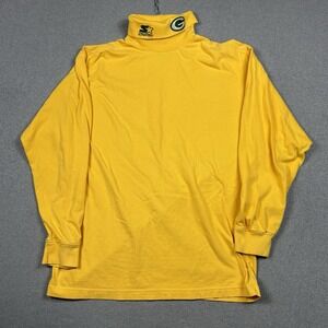 Vintage STARTER NFL Green Bay Packers Embroidered Turtle Neck Yellow XL